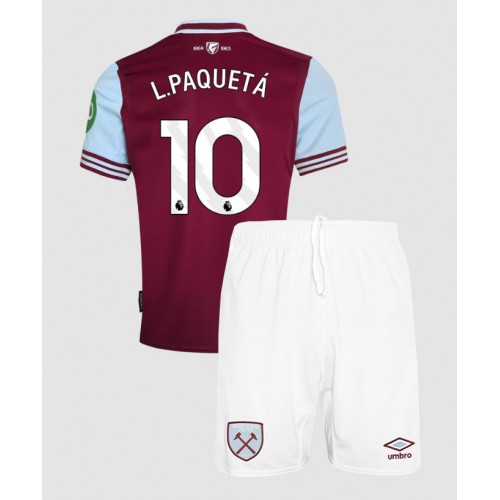 Dres West Ham United Lucas Paqueta #10 Domaci za djecu 2024-25 Kratak Rukav (+ kratke hlače)